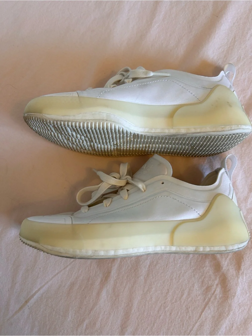 Adidas by Stella McCartney White Sneakers with Cream Accents